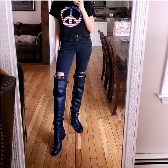 DIOR Cannage OTK Quilted Leather Boots size 37 6.5 7 - Picture 8 of 9